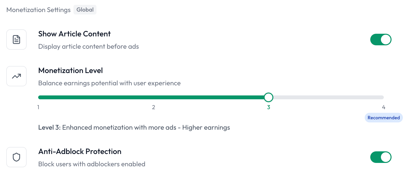 Customizing ads on Work.ink with the Monetization Settings
